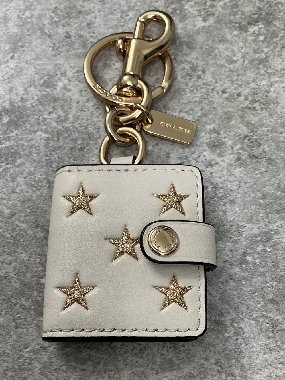 Coach Glitter Star Mini Photo Book Bag Charm Keyfob NWOT